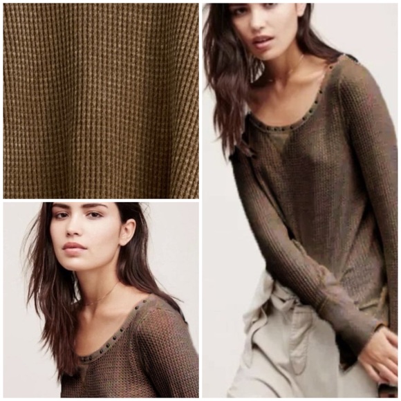 Vintage Havana Tops - Vintage Havana Boho Copper Waffle‎ Knit Faded Top Large